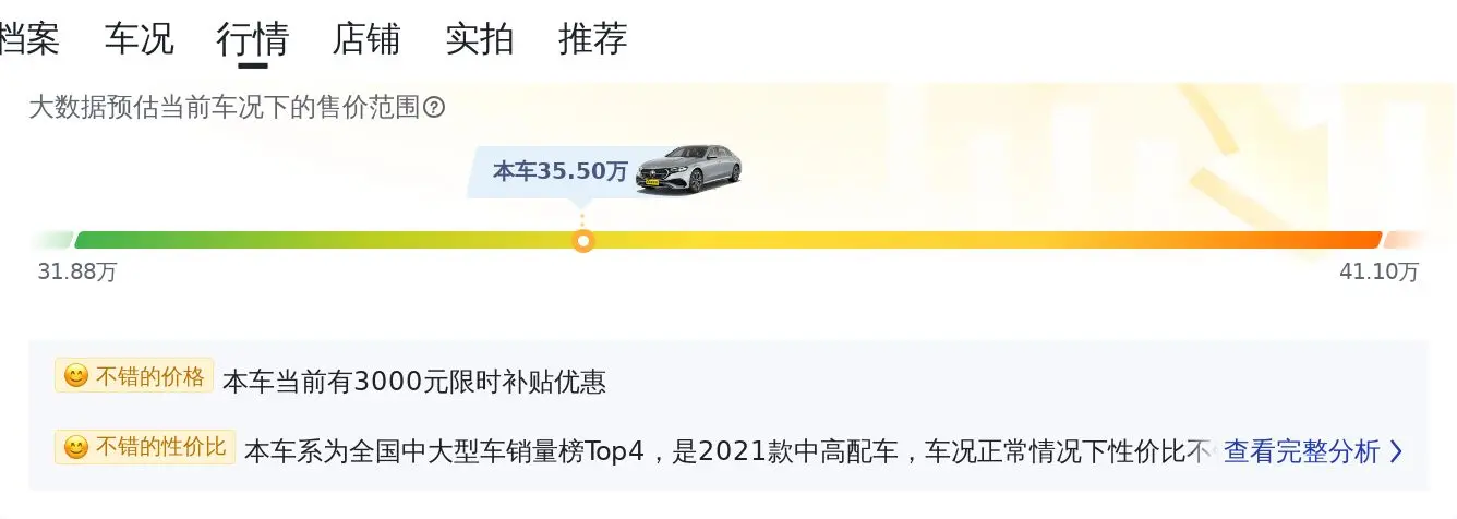 二手奔驰 E 级 2021 款 E300L 豪华型,35.5 万值得买吗? 二手奔驰 E 级 2021 款 E300L 豪华型,35.5 万值得买吗?